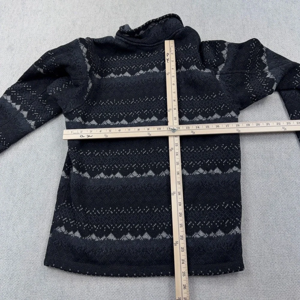 North Face Sweater Men Small Black Pullover 1/2 Zip Gordon Lyons Geometric